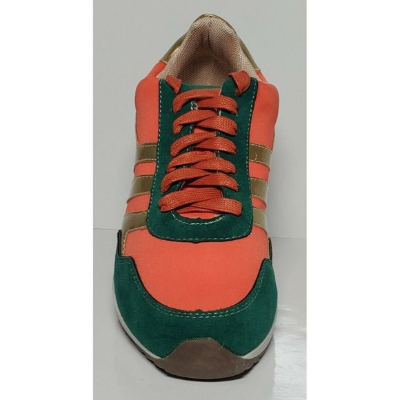 PRIMADONNA COLLECTION WOMAN'S ORANGE W/ GREEN GOLD ACCENT SNEAKER EURO SIZE 36 - Picture 5 of 12